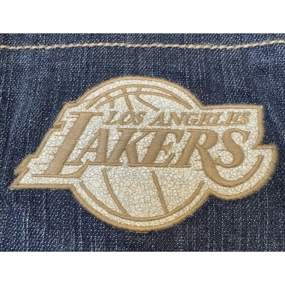 LA Lakers Womens Size 27 Touch Jeans By Alyssa Milano NBA Logo Denim Pants - Picture 6 of 11